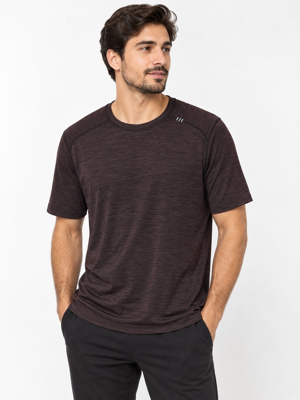 lululemon athletica Men's Heathered Dark Brown Performance Tee